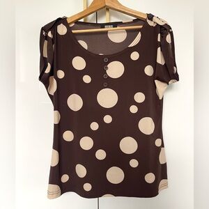 Lori M Brown Polka Dot Top size XL